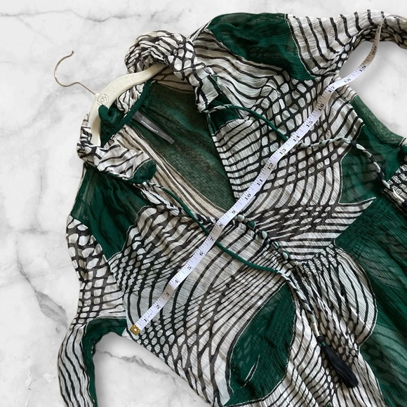 Anthropologie The Marais Gauze Maxi Dress Sz XXS Gray Green Boho - Picture 5 of 9